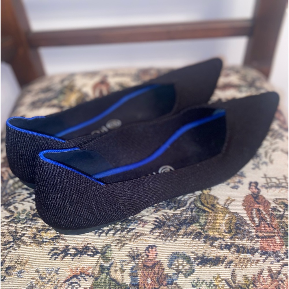 Rothy’s Black Pointed Toe Flat, sz 9.5 - Picture 7 of 15